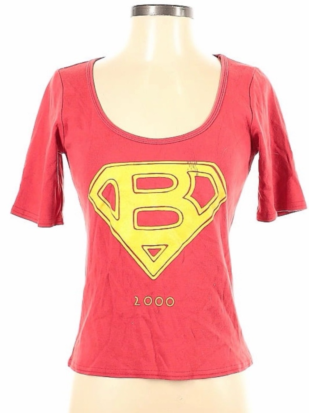 Betsey Johnson vintage 3/4 sleeve Tee with super 'B' Emblem